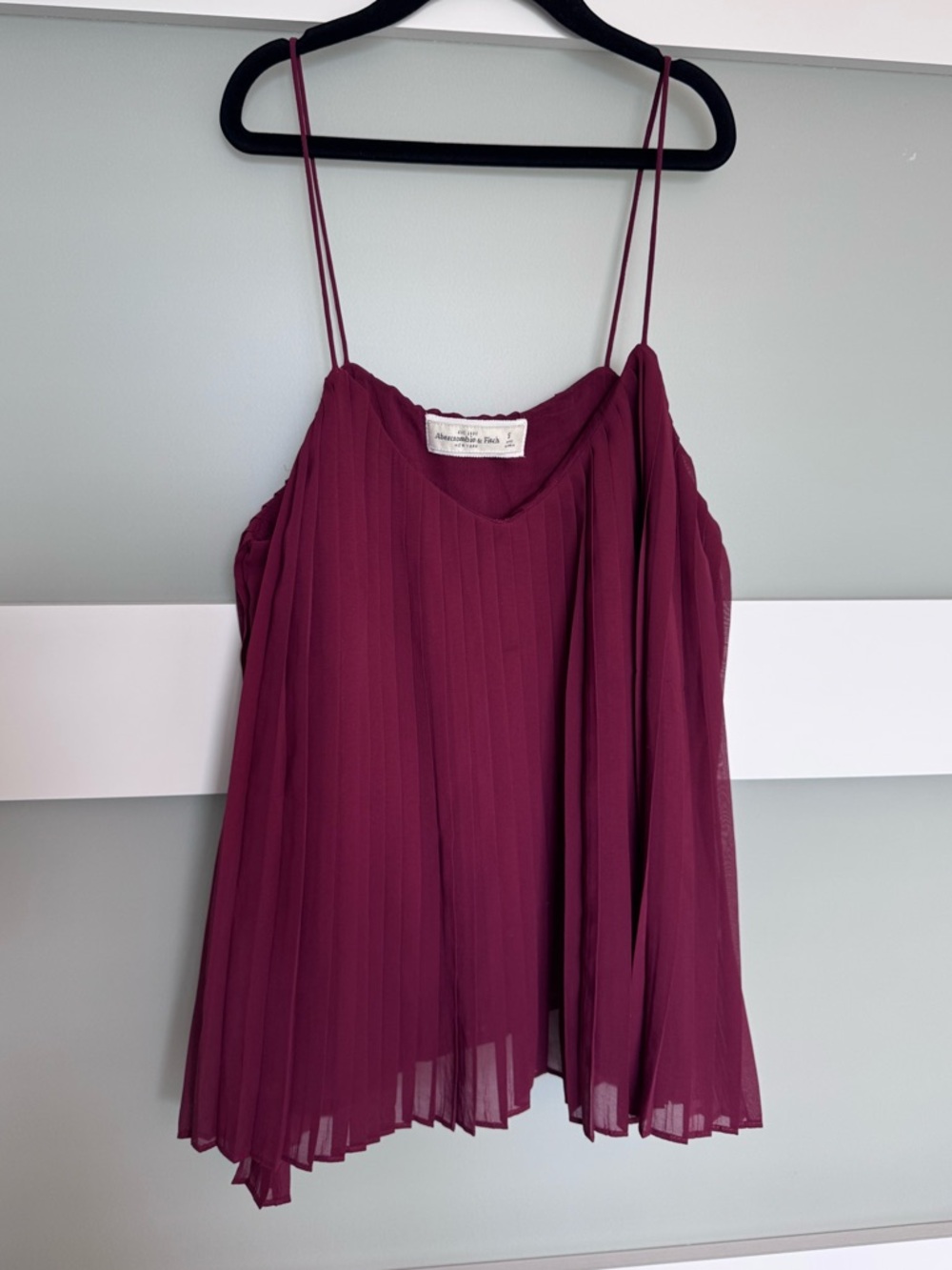 Abercrombie & Fitch Plum Pleated Spaghetti Strap Camisole